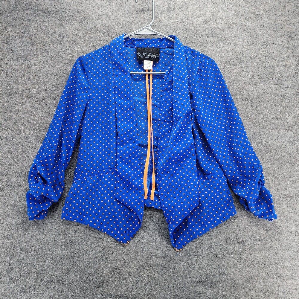 Buckle Daytrip Cardigan Women Medium Open Front Blue Polka Dot